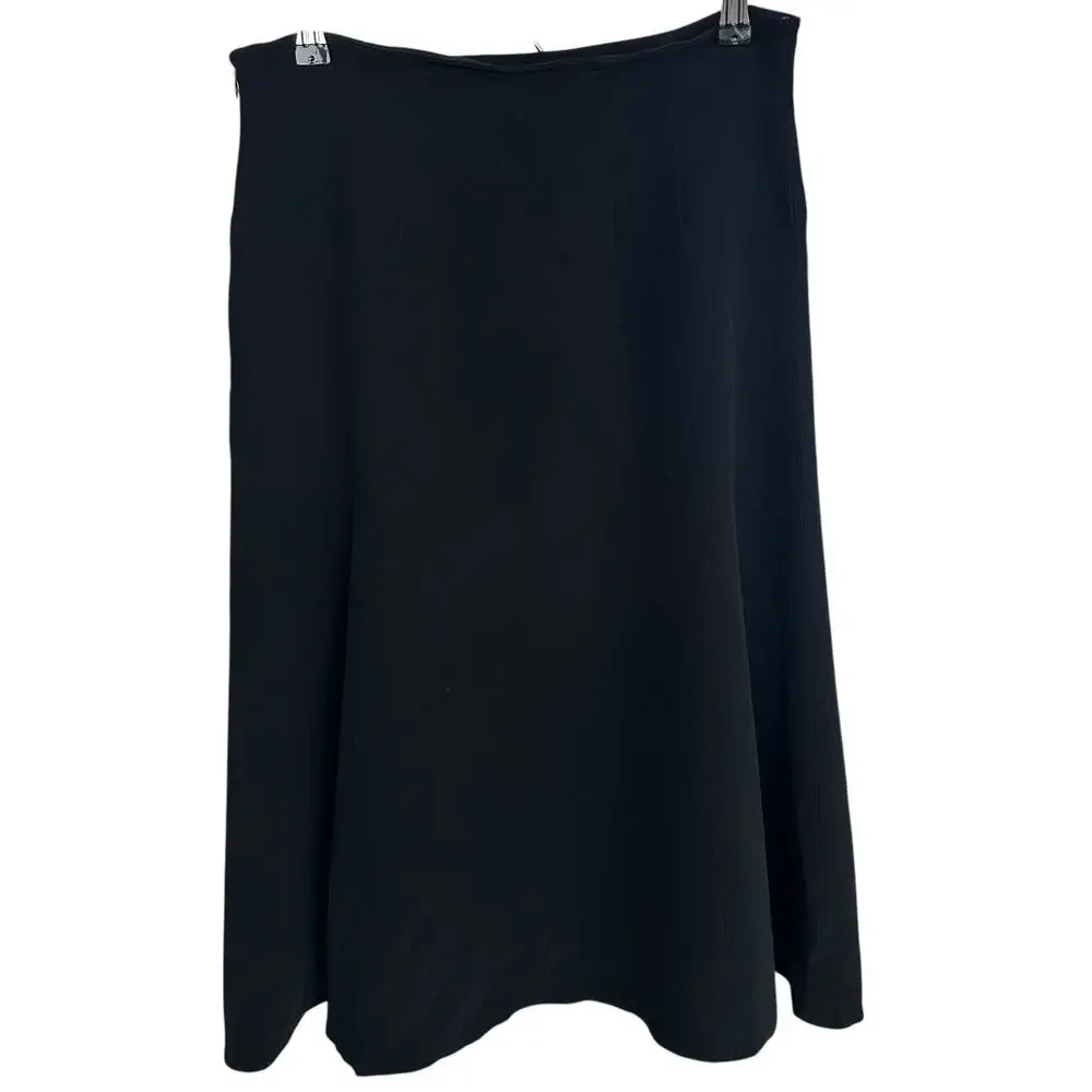 Lafayette 148 New York Women's Black Flare Viscose A-Line Skirt, Size 6,Like New
